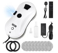 Jusimi Robot Window Cleaner with Automatic Spraying System, 5600Pa Suction Power Electric Window Cleaning Robot with Remote Control, 4M Safety Rope, Smart Glass Cleaner for Windows, Doors and Tiles