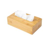 JUSK Design Modern, Minimalist Bamboo Tissue Box Holder - Rectangular, Fits 120-Count Box, Easy-Refill Sliding Bottom