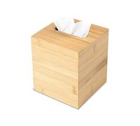 JUSK Design Tissue Box Holder - Modern, Minimalist, and Durable Wooden Tissue Box with Sliding Bottom, Easy-Refill - Premium-Quality Bamboo Tissue Box Cover, Square