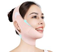 Juskaa Chin Strap for Sleeping,Adjustable Chin Strap,Jaw Strap,Jawline Shaper,V Line Lifting Mask,Pink,M