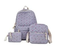 JUSKAQZYI back pack 3pcs Bow Backpack Set Cotton Student Schoolbag Large Capacity Cute Bag Travel Office Back To School rucksack(Lila,No doll)