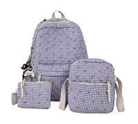 JUSKAQZYI back pack 3pcs Bow Backpack Set Cotton Student Schoolbag Large Capacity Cute Bag Travel Office Back To School rucksack(Lila,Bring a doll)