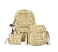 JUSKAQZYI back pack 3pcs Bow Backpack Set Cotton Student Schoolbag Large Capacity Cute Bag Travel Office Back To School rucksack(Gelb,Bring a doll)