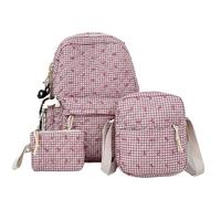 JUSKAQZYI back pack 3pcs Bow Backpack Set Cotton Student Schoolbag Large Capacity Cute Bag Travel Office Back To School rucksack(Rose,Bring a doll)