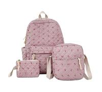 JUSKAQZYI back pack 3pcs Bow Backpack Set Cotton Student Schoolbag Large Capacity Cute Bag Travel Office Back To School rucksack(Rose,No doll)