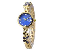 JUSKAQZYI Elegant Butterfly Women's Watch Bracelet Gold Tone Wristwatch Luxury Diamond Dress Ladies' Watches is a Great Gift for Women(Blu)