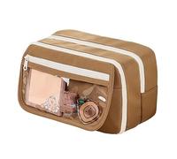 JUSKAQZYI Pencil case Set Big Capacity Pencil Case 9 Compartments Pen Box Organizer Simple Storage Aesthetic Stationery for School Office Essentials Small(Brown)