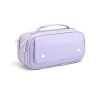 JUSKAQZYI Pencil case Set Pen Case with Handle Big Capacity Pencil Pouch Organizer Multi Compartment Stationery Storage Bag for College School Office Small(Lila)