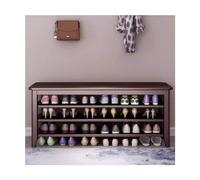 JUSKAQZYI shoe shelf Shoe Rack Shoe Cabinet 3 Tier Home Entryway Solid Wood Shoe Racks tool Storage Multifunctional Sittable Shoe Storage Organizer shoe rack