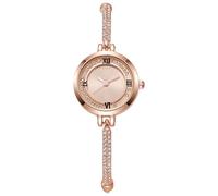 JUSKAQZYI Women's Pull-Out Bracelet Watches Ladies Quartz Wristwatch Watch Strap with Crystals Light Luxury Jewelry Gift for Women(Rose Gold)