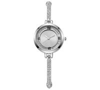 JUSKAQZYI Women's Pull-Out Bracelet Watches Ladies Quartz Wristwatch Watch Strap with Crystals Light Luxury Jewelry Gift for Women(Silver)