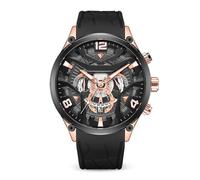 JUSKAQZYI Wristwatch Multi-Function Casual Watch Creative Dial Wristwatch with Silicone Strap Sports Waterproof Quartz Wrist Watch Men's Gift Bracelet Watch(Nero)