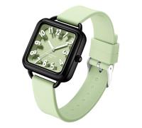 JUSKAQZYI Wristwatch Simple Exam Watch Waterproof Digital Scale Quartz Fresh Watches with Silicone Strap Bracelet Watch(Grn)