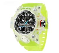 JUSKAQZYI Wristwatch Sport Watch Digital Waterproof Watches Analog Outdoor Wrist Watch LED Luminous Alarm Stopwatch Unisex Wristwatch Bracelet Watch(Grn)