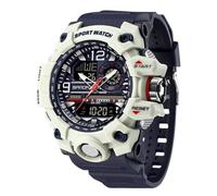 JUSKAQZYI Wristwatch Sport Watch Digital Waterproof Watches Analog Outdoor Wrist Watch LED Luminous Alarm Stopwatch Unisex Wristwatch Bracelet Watch(Black White)