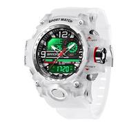 JUSKAQZYI Wristwatch Sport Watch Digital Waterproof Watches Analog Outdoor Wrist Watch LED Luminous Alarm Stopwatch Unisex Wristwatch Bracelet Watch(Wei)