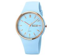 JUSKAQZYI Wristwatch Women's Quartz Watch Soft Silicone Strap with Luminous Easy-Read Dial Fashion Wrist Watches Unisex Bracelet Watch(Blu)