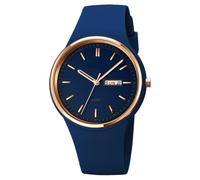 JUSKAQZYI Wristwatch Women's Quartz Watch Soft Silicone Strap with Luminous Easy-Read Dial Fashion Wrist Watches Unisex Bracelet Watch(Donker Blauw)