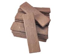 Jusmioke 20 Pcs Brown Thin Wall Brick Veneers, 2.4in x 7.9in for Kitchen Backsplash, Fireplace, Living Room, Interior and Exterior Wall Decoration (3.5 sq.ft) (20)