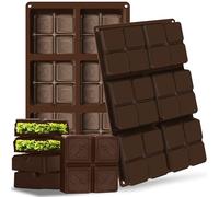 JUSONEY Dubai Chocolate Mould, Double Weight Silicone Chocolate Moulds 2.5cm Deep Chocolate Bar Moulds, Ideal for Thick Chocolate Bars, 2 Pack