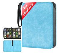 JUSONEY Trading Card Binder, 9-Sided Trading Card Holder For 1080 Cards, Trading Card Album Zipper Binder For Trading Cards Mtg Cards Playing Cards Sports Cards (Blue)