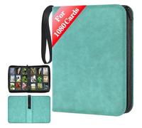 JUSONEY Trading Card Binder, 9-Sided Trading Card Holder For 1080 Cards, Trading Card Album Zipper Binder For Trading Cards Mtg Card Playing Cards Sports Cards (Turquoise)