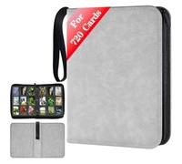 JUSONEY Trading Card Binder, 9-Sided Trading Card Holder For 720 Cards, Trading Card Album Zipper Binder For Trading Cards Mtg Card Playing Cards Sports Cards (Gray)