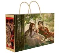 JUSONGKWCP 18 Heaven Official's Blessings Lucky Bag Decor | Anime Figure Acrylic Stand, Stickers, Cards, Bracelet, Curriculum, Poster, Badges, Bookmark | Large Brown-1 Party Lucky Bag