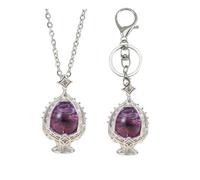 JUSONGKWCP 2 Madoka Magica Keychain Necklace Set Anime Cosplay Pendant