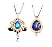 JUSONGKWCP 2 Neuvillette＆Furina Necklace for Men Women, Fashion Gen Shin Necklace Costume Accessories, Neuvillette＆Furina Cosplay Pendant Jewellery Cool Metal Chain