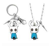 JUSONGKWCP 2 Pcs Hollow Knights Keychain Necklace Game Hollow Knight Accessories Metal Pendant Jewellery (2pcs)