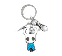 JUSONGKWCP 2 Pcs Hollow Knights Keychain Necklace Game Hollow Knights The Knight ＆ Nail Accessories The Knight Cosplay Metal Pendant Jewellery (keychain)