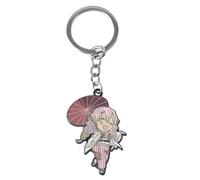 JUSONGKWCP 2 Pcs Kimetsus No Mitsuri Keychain Necklace Anime Ghost Killing Kanroji Mitsuri Figure Cosplay Accessories Cool Metal Pendant Jewellery (keychain)