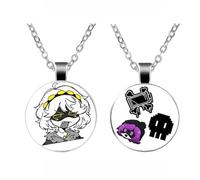 JUSONGKWCP 2 Pcs Murder Uzi Drone Necklace for Men Women, Cartoon Fashion Necklace Costume Accessories, Murder Uzi Drone Pendant Jewellery, Cool Metal Chain for Fans (Silver-2)