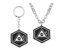 JUSONGKWCP 2 Pcs Murders UziDrone Keychain Necklace Cartoon Figure Uzi Cyn N Cosplay Accessories Metal Pendant Jewellery (Multicolor-2PCS)