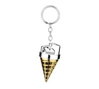 JUSONGKWCP 2 Set TengenToppa Keychain Necklace Anime TengenToppa Figure Cosplay Accessories Metal Pendant Jewellery (Gold-B)