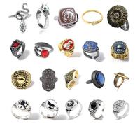 JUSONGKWCP 20 Pcs Darksoul Cosplay Rings Darksoul Figure Accessories Vintage Punk Ring Jewellery Set