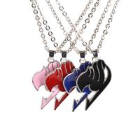 JUSONGKWCP 4 Pcs Fairys Tails Necklace for Men Women Fashion Fairys Tails Logo Necklace Fairys Tails End Cosplay Accessories Pendant Jewellery Chain