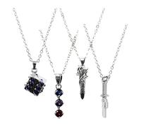 JUSONGKWCP 4 Pcs Itadori Fushiguro Necklace Weapon Models Necklace Charm Itadori Fushiguro Cosplay Accessories Anime Pendant Jewellery Chain