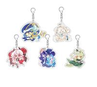 JUSONGKWCP 5 Cookies Keychain Cookie Cute Figure Keyring Pendant Acrylic Key Accessories Chain Set Cookies Merch