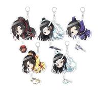 JUSONGKWCP 5 Grandmaster of Demonic Cultivations Keychain Anime Figure Keyring Pendant Cute Acrylic Chain Decor Merch