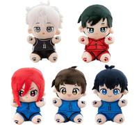 JUSONGKWCP 5 Pcs Nagi Seishiro Plush Toys, Isagi Yoichi Bachira Meguru Figure Dolls, 12 cm Party Decorations Plush, Manga Bleu Lock Merch
