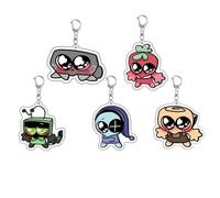 JUSONGKWCP 5 Set World for Dandys Keychain Game Figure Vee Goob Keyring Pendant Cute Acrylic Chain Decor Dandys Action Figures Merch