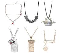 JUSONGKWCP 6 Love Deepspace Necklace Fashion Figures Necklace Cosplay Accessories Pendant Jewellery Chain