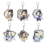 JUSONGKWCP 6 Mo Dao Zu Shi Keychain Anime Figure Keyring Pendant LanWangJi WeiWuXian Acrylic Chain Decor Merch