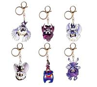 JUSONGKWCP 6 MurdersUzi Keychain Anime Figure Cosplay Keyring Pendant MurdersUzi Acryl Chain Decoration