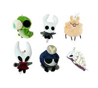 JUSONGKWCP 6 Pcs HollowKnights Silksongs Plush Keychain Cartoon Chibi Figure Doll Decorations HollowKnights Bags Pendant 12 Cm