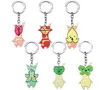 JUSONGKWCP 6 Pcs Zalelda Echoes Wisdom Koroks Game Tears Kingdom Figurine Koroks Keychain Pendants Decor Metal Key Ring Set