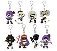 JUSONGKWCP 8 Murder UziDrone Keychain Cartoon Figure N Uzi Cosplay Keyring Pendant Acryl Chain Decor Peripherals Collection