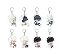 JUSONGKWCP 8 Pcs Summer HikaruDied Keychain Anime Figure Cosplay Keyring Pendant Summer HikaruDied Acryl Chain Decoration